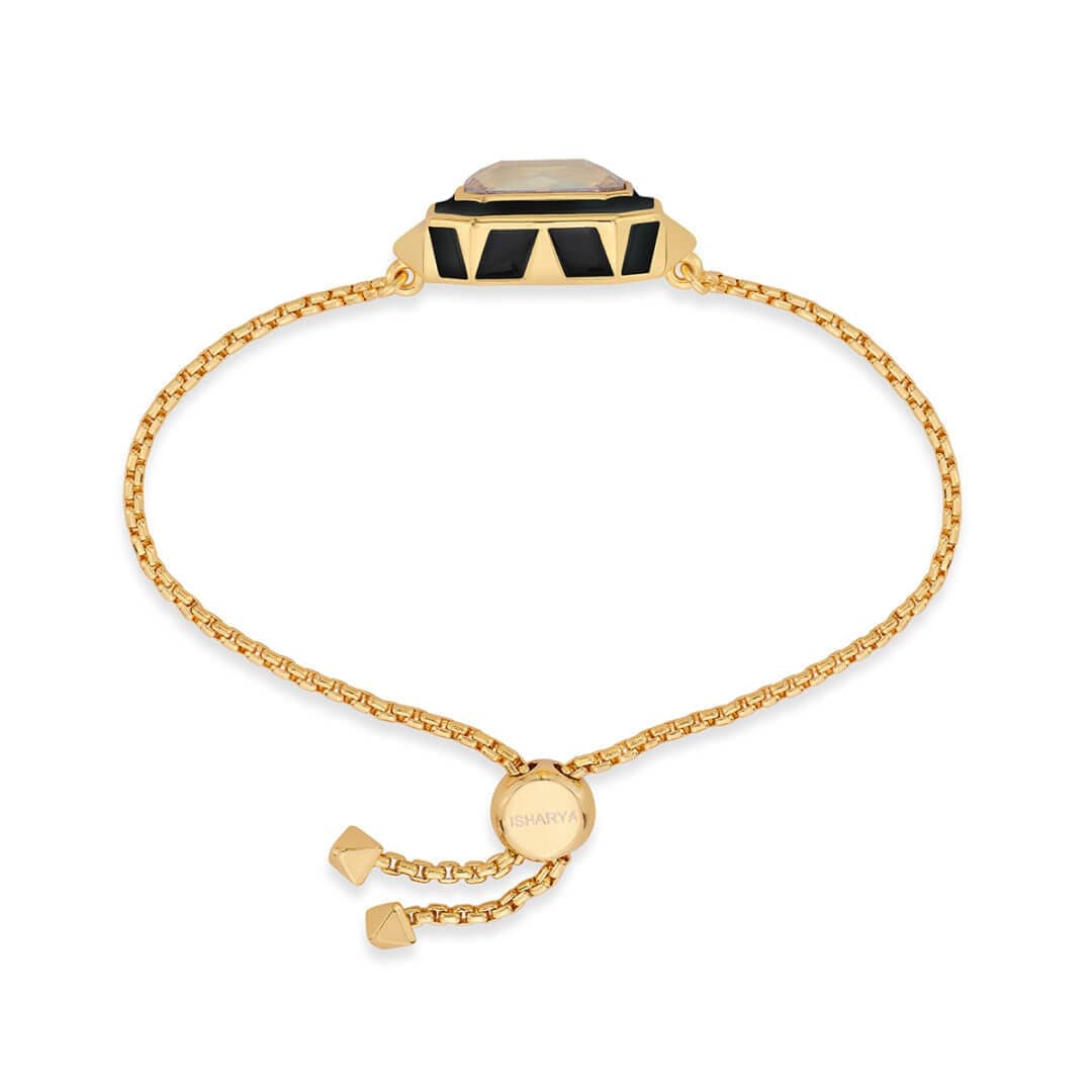 Soleil Black Enamel Bracelet - Isharya | Modern Indian Jewelry