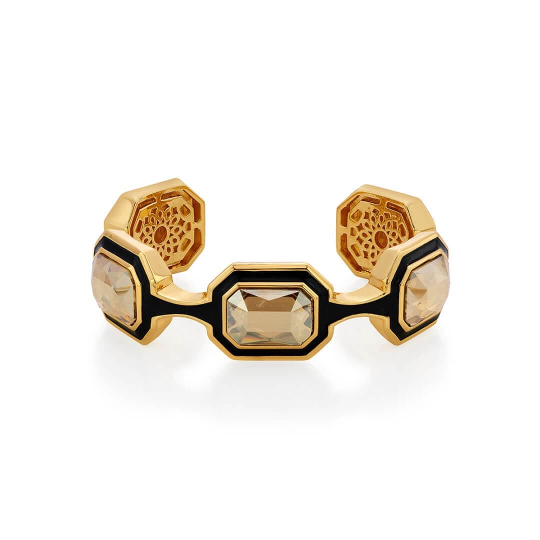 Soleil Black Enamel Multi Stone Bracelet - Isharya | Modern Indian Jewelry