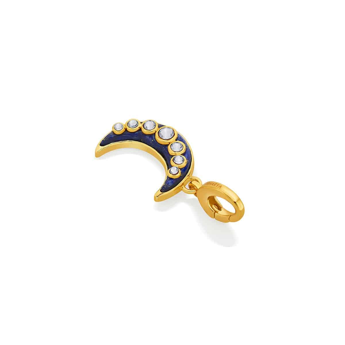 Starry Night Half Moon Lapis Charm - Isharya | Modern Indian Jewelry