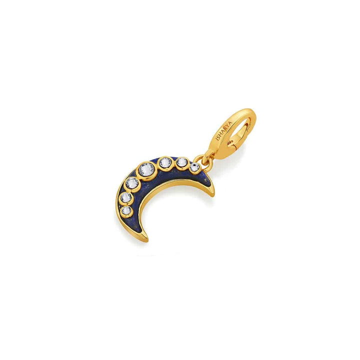 Starry Night Half Moon Lapis Charm - Isharya | Modern Indian Jewelry