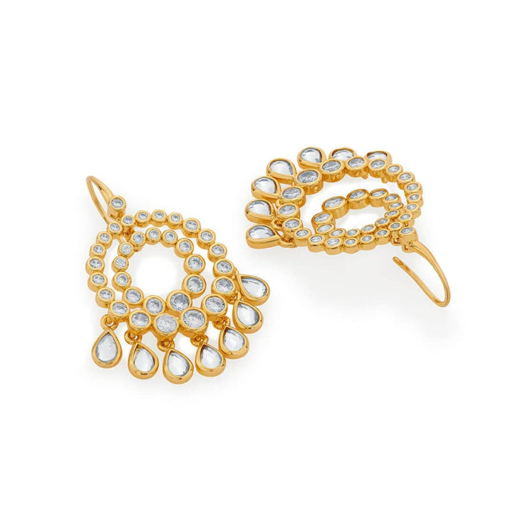 Ada Mirror & CZ Chandbali Earrings - Isharya | Modern Indian Jewelry