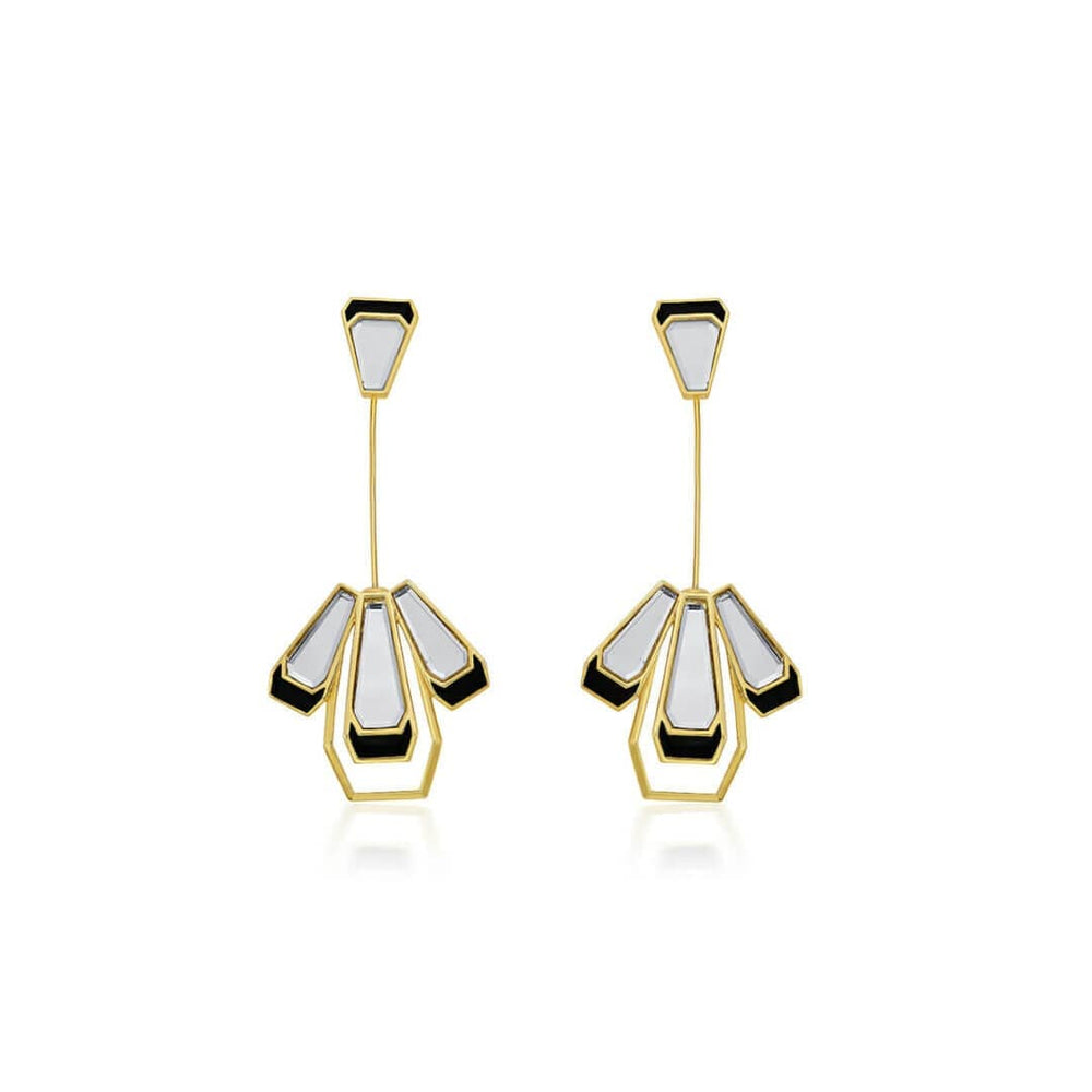 Ayaana Long Mirror Earrings - Isharya | Modern Indian Jewelry