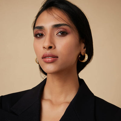 Baguette Huggie Earrings - Isharya | Modern Indian Jewelry