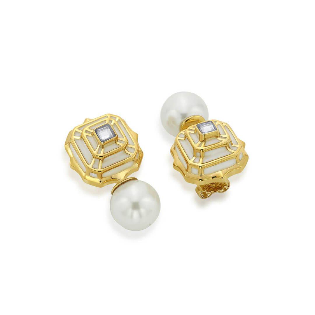 Borderless Hampi Pearl Drop Earring - Isharya | Modern Indian Jewelry