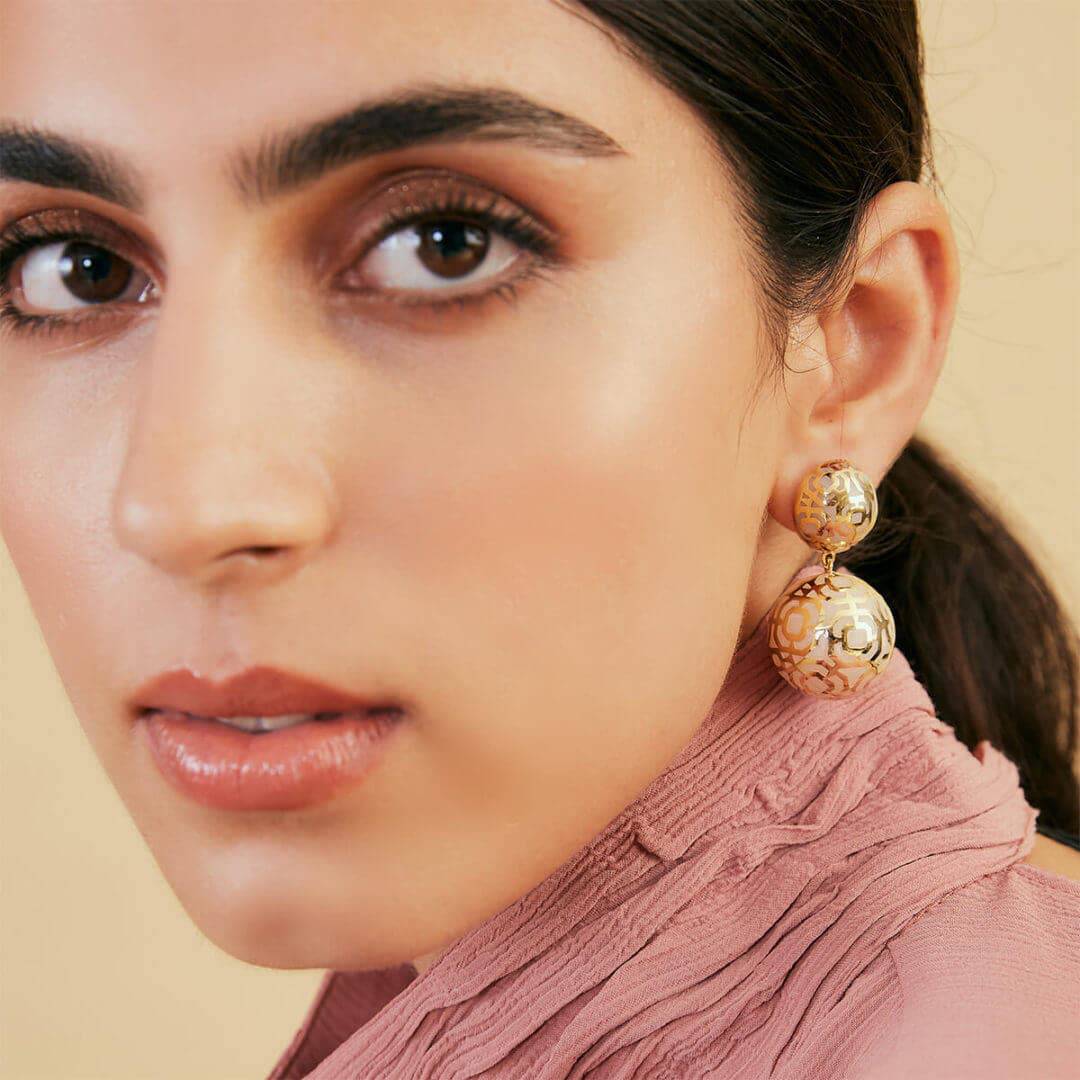 Borderless Mop Circle Earrings - Isharya | Modern Indian Jewelry