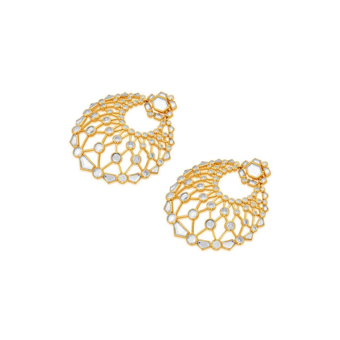 Crystal Moon Bali Earrings - Isharya | Modern Indian Jewelry