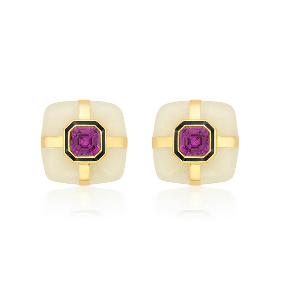 Cullors Amethyst Stud Earrings - Isharya | Modern Indian Jewelry