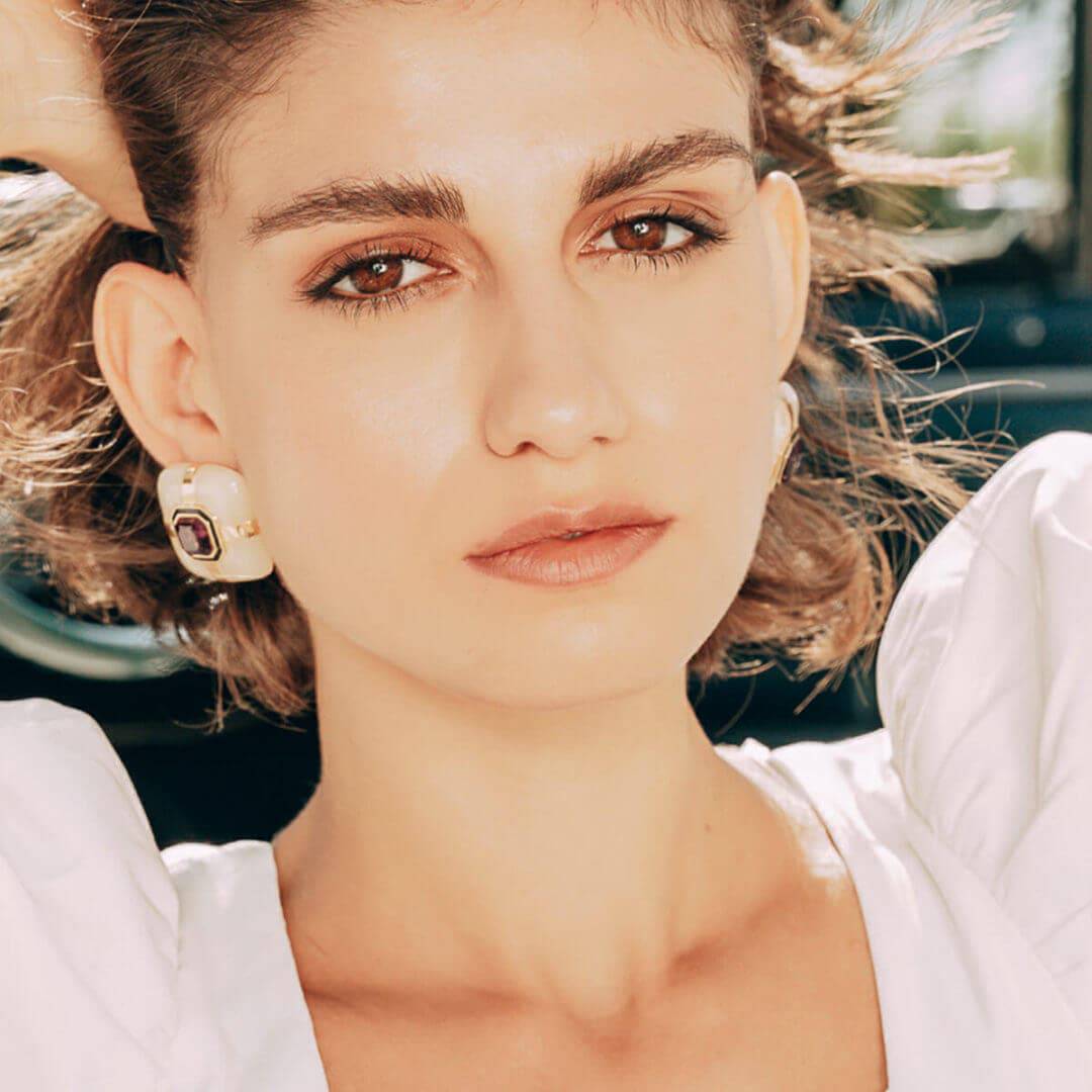 Cullors Amethyst Stud Earrings - Isharya | Modern Indian Jewelry