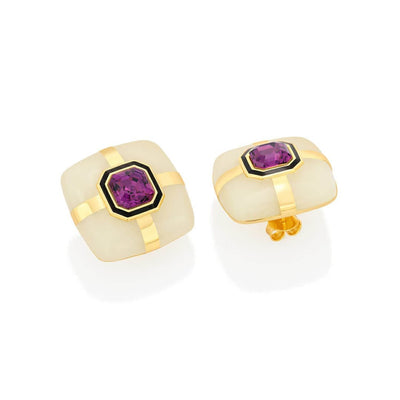 Cullors Amethyst Stud Earrings - Isharya | Modern Indian Jewelry