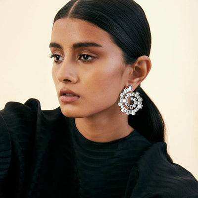 Disco Mirror Spiral Earring - Isharya | Modern Indian Jewelry