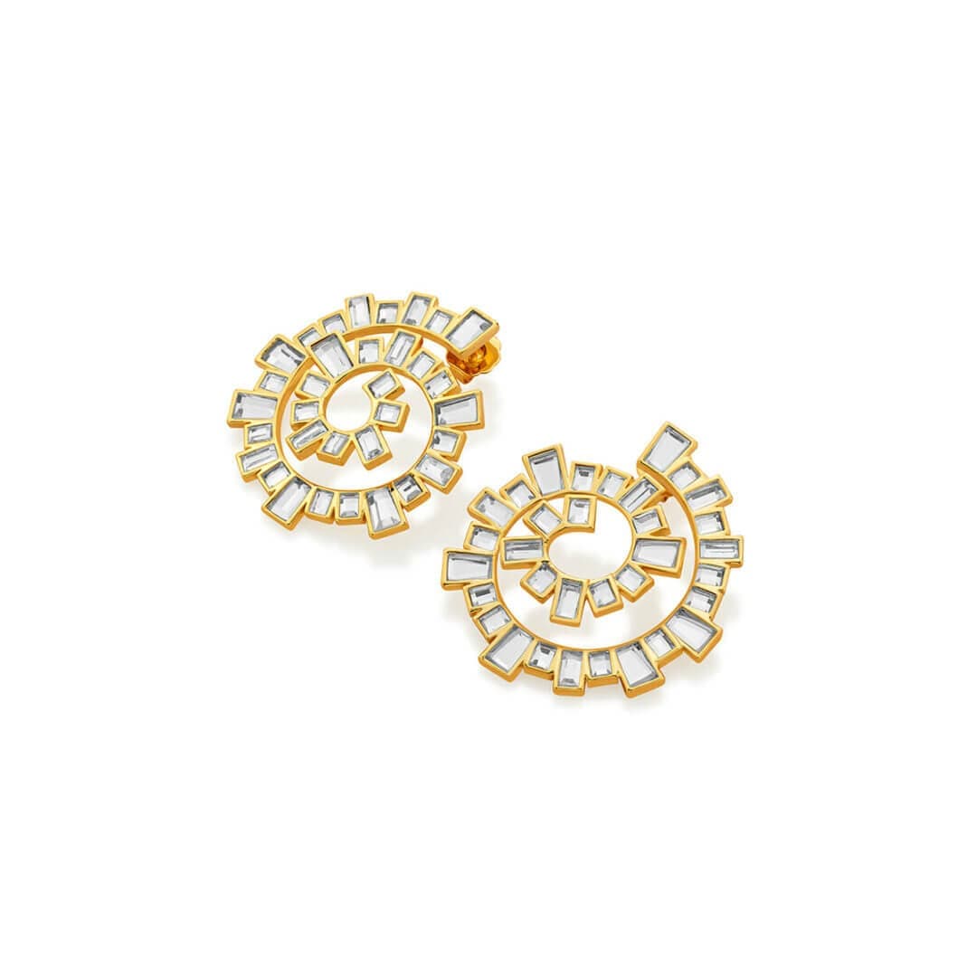 Disco Mirror Spiral Earring - Isharya | Modern Indian Jewelry