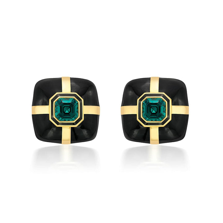 Emma Emerald Stud Earrings - Isharya | Modern Indian Jewelry