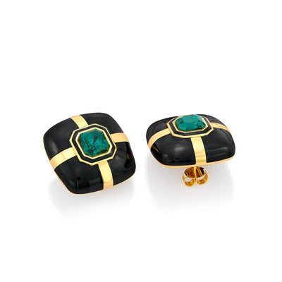 Emma Emerald Stud Earrings - Isharya | Modern Indian Jewelry