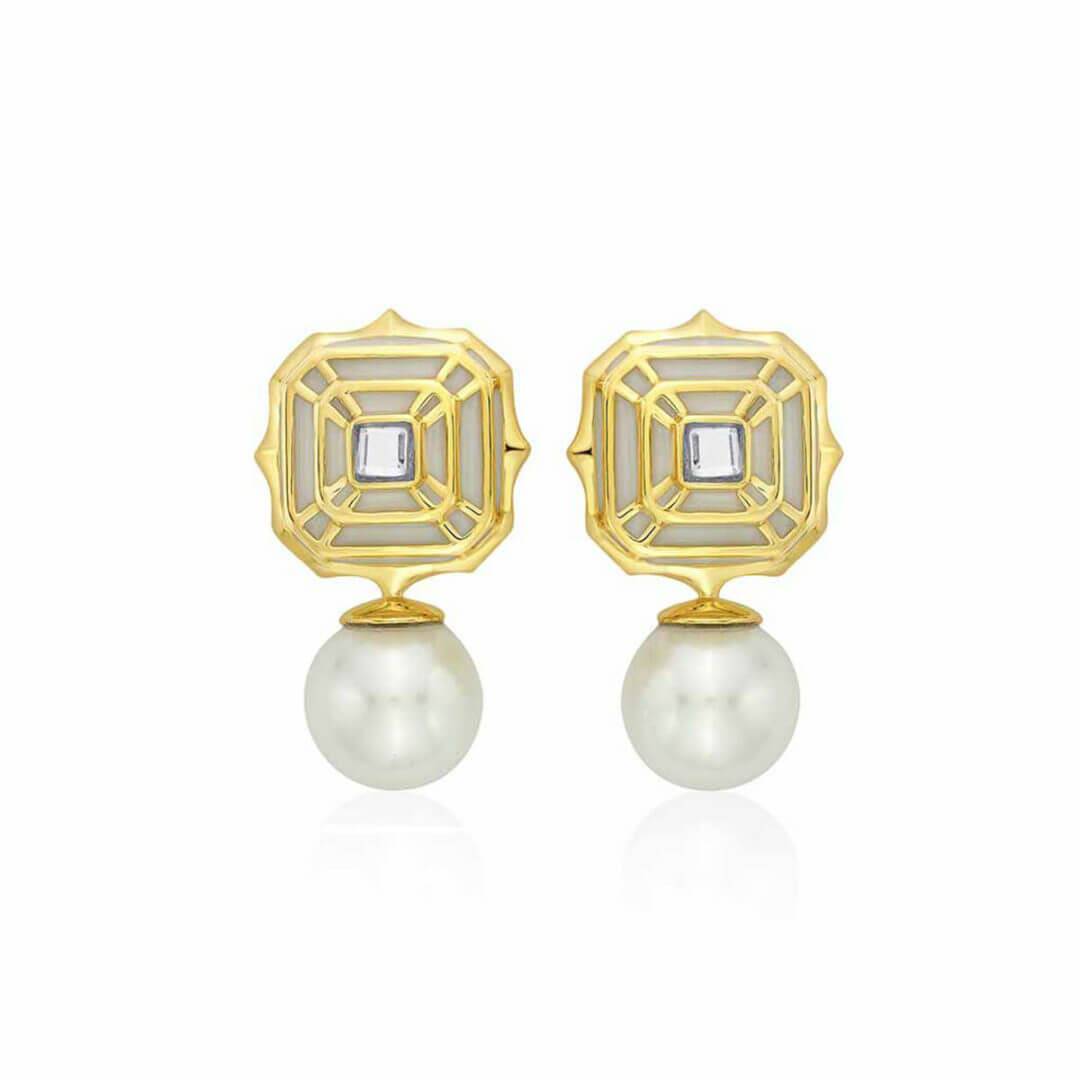 Borderless Hampi Pearl Drop Earring - Isharya | Modern Indian Jewelry