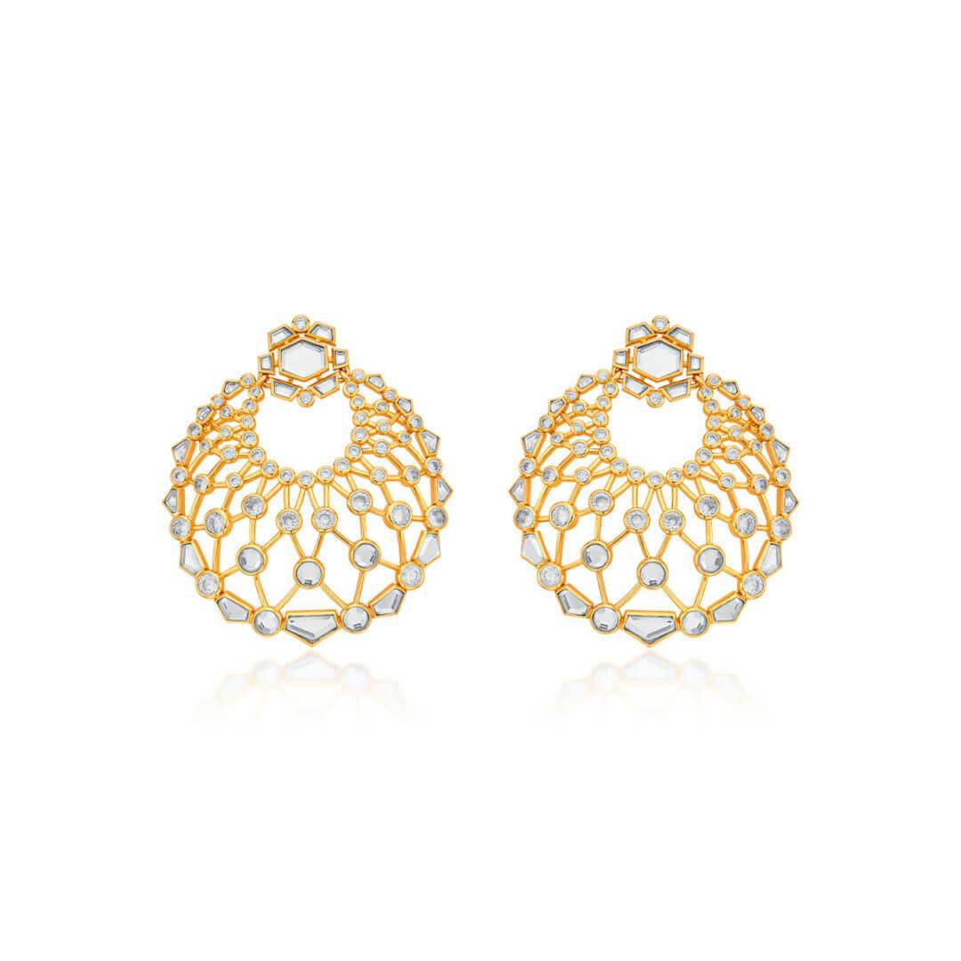 Crystal Moon Bali Earrings - Isharya | Modern Indian Jewelry