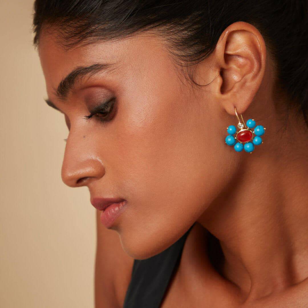 Iris Turquoise Earrings  - Isharya | Modern Indian Jewelry