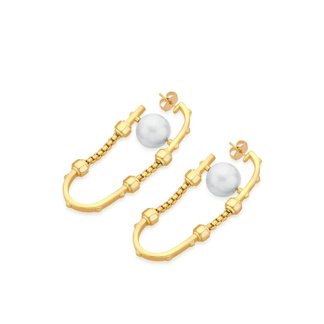 Lizzo Pearl Hoop Earrings - Isharya | Modern Indian Jewelry