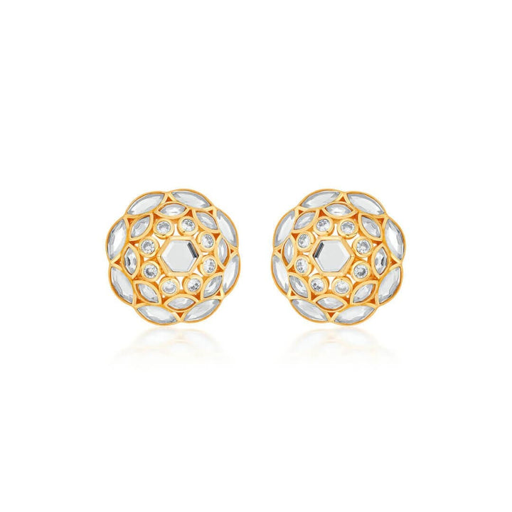 Marquise Mirror Cluster Stud Earrings - Isharya | Modern Indian Jewelry