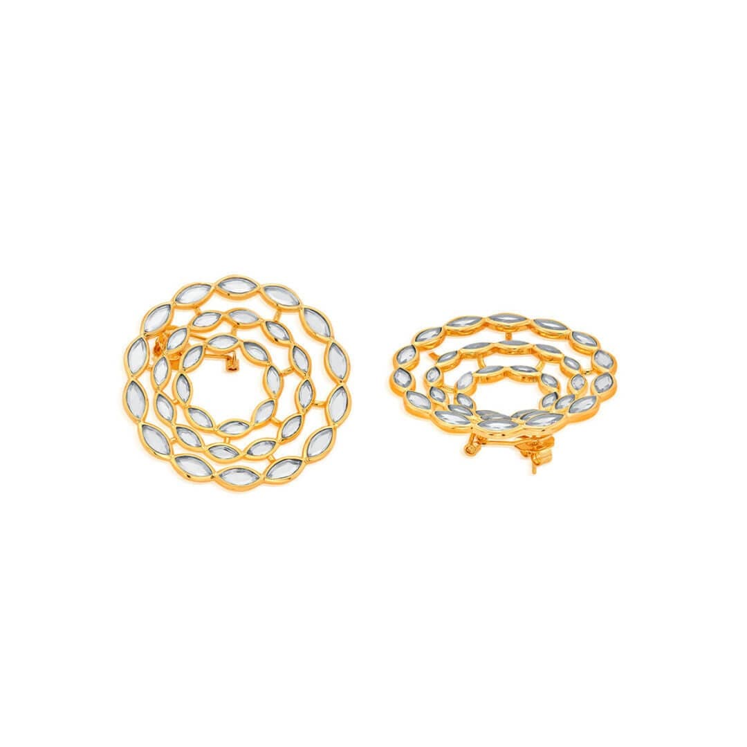 Marquise Mirror Eternal Circle Earrings - Isharya | Modern Indian Jewelry