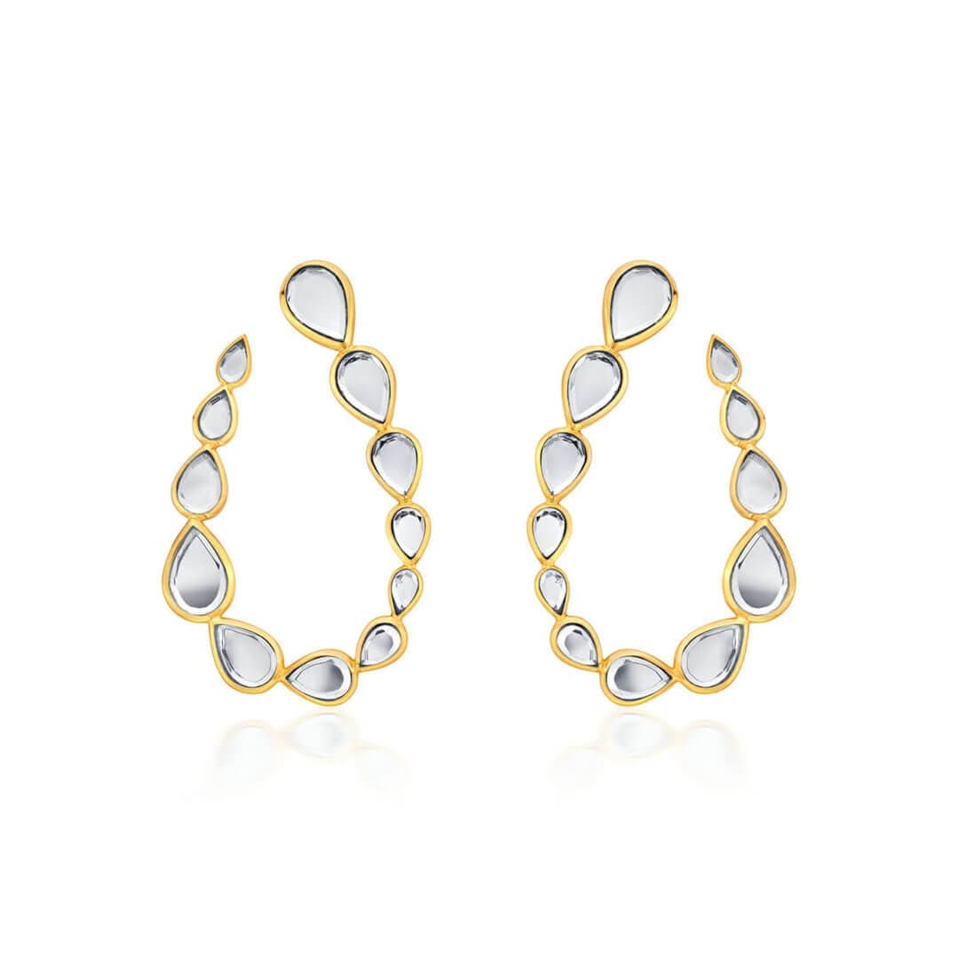 Mirrors on the Move Drop Shaped Earrings - Isharya | Modern Indian Jewelry