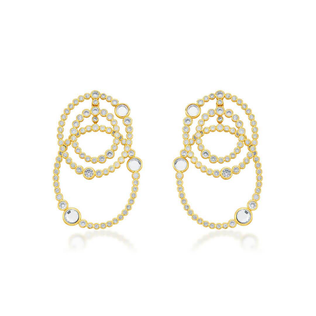 Modern Maharani Athena Multi Layered Earrings - Isharya | Modern Indian Jewelry
