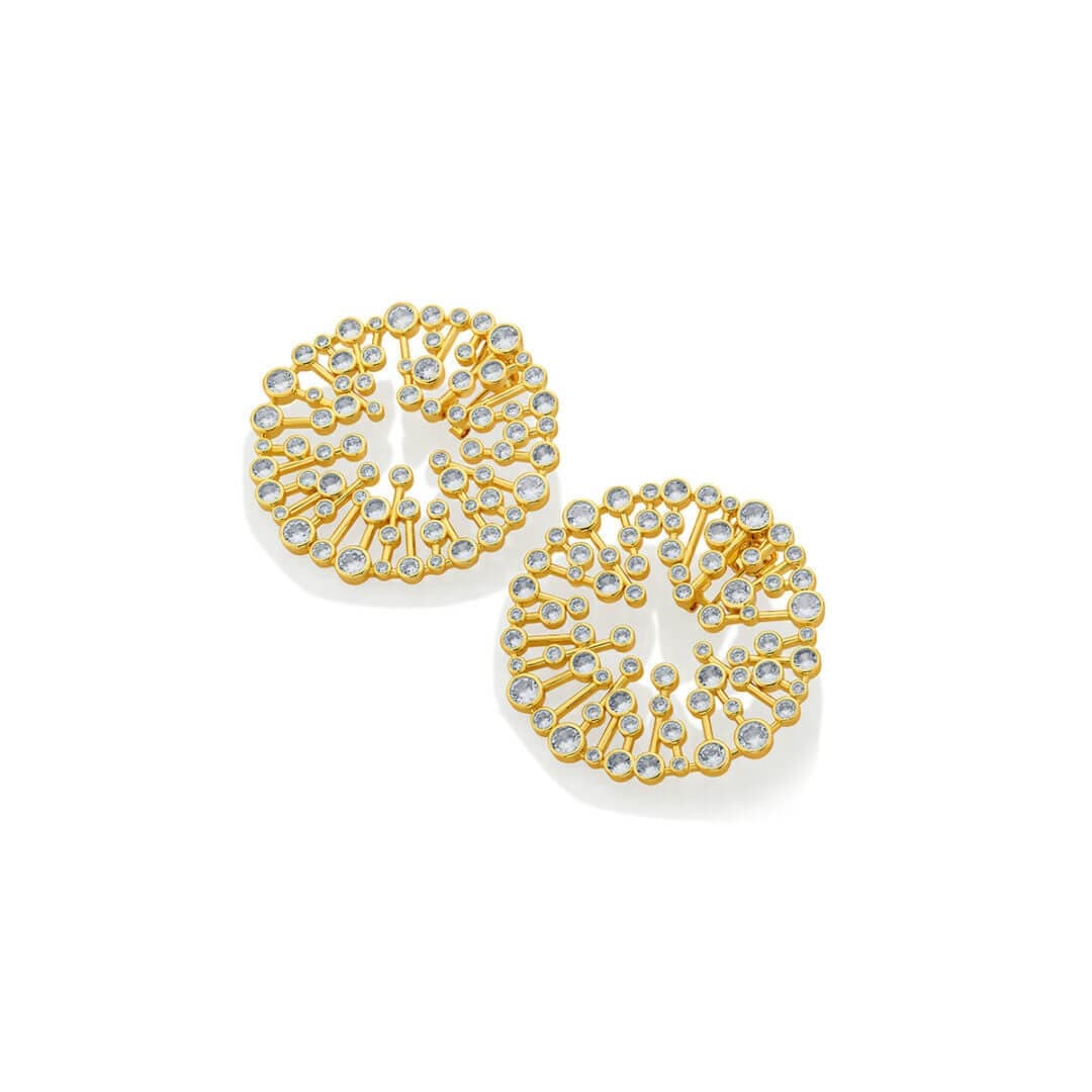 Modern Maharani Starburst Statement Stud Earrings - Isharya | Modern Indian Jewelry