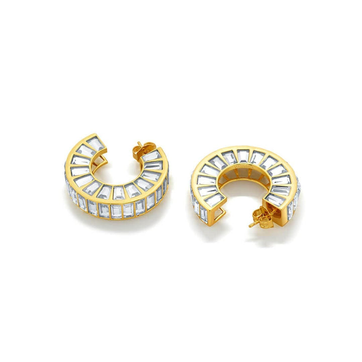Prism Mirror Front Hoop Earring - Isharya | Modern Indian Jewelry