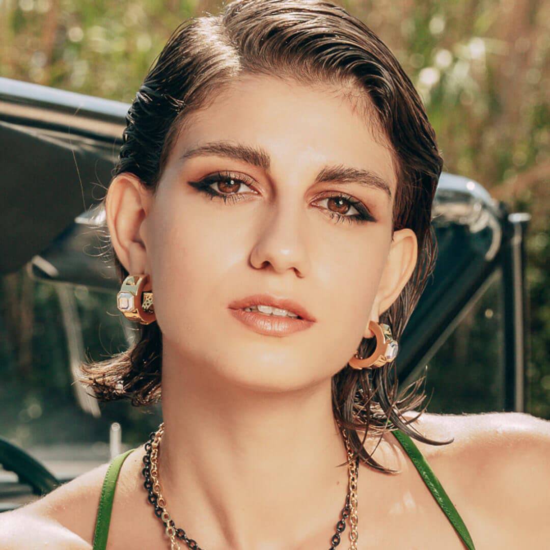 Roosevelt White Abalone Earrings - Isharya | Modern Indian Jewelry