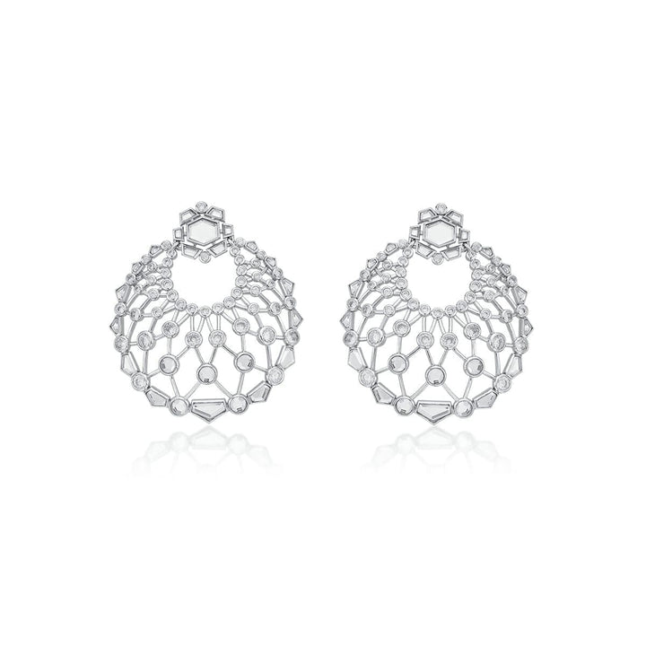Crystal Moon Bali Earrings - Isharya | Modern Indian Jewelry