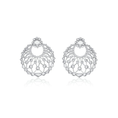 Crystal Moon Bali Earrings - Isharya | Modern Indian Jewelry