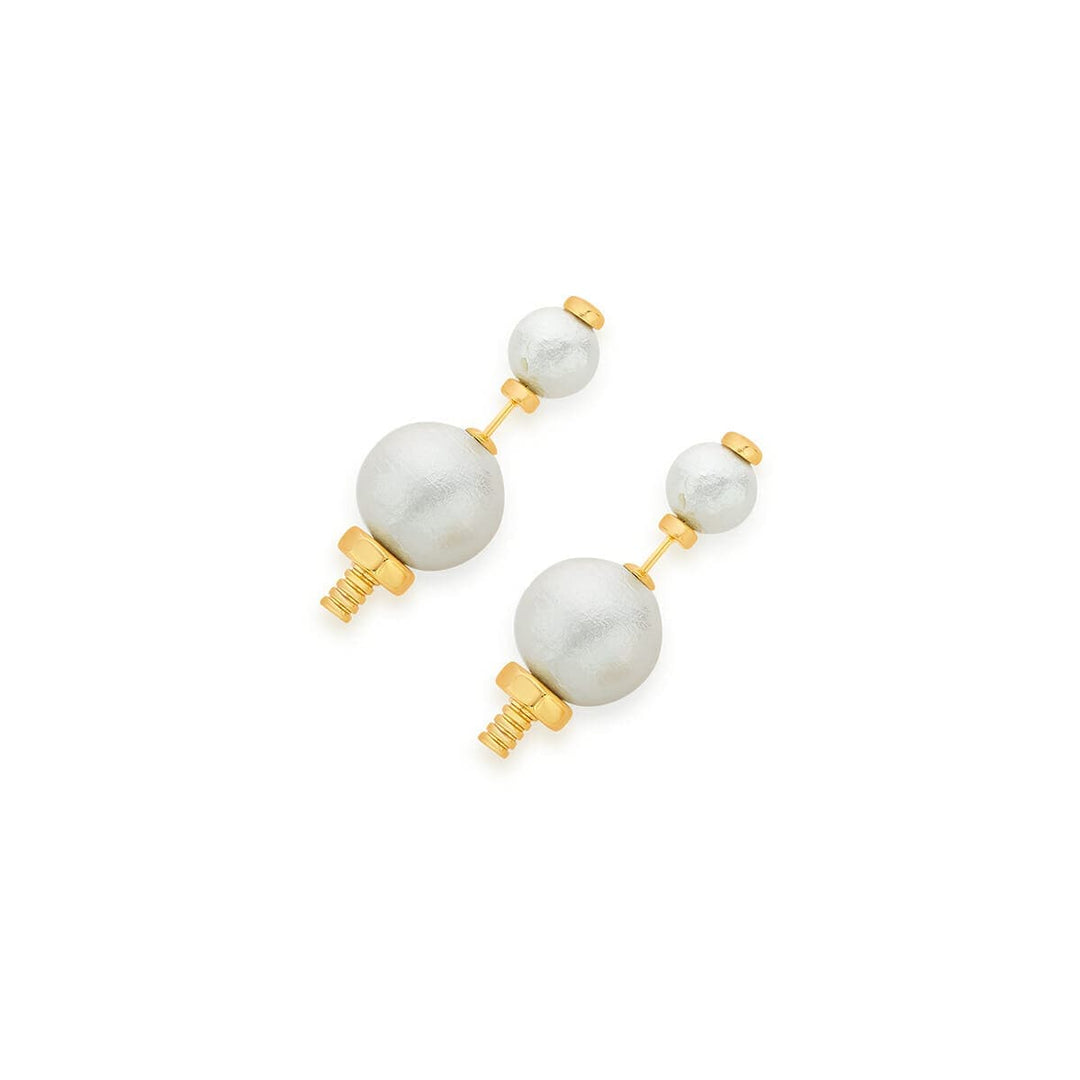 Steinem Pearl Earrings - Isharya | Modern Indian Jewelry