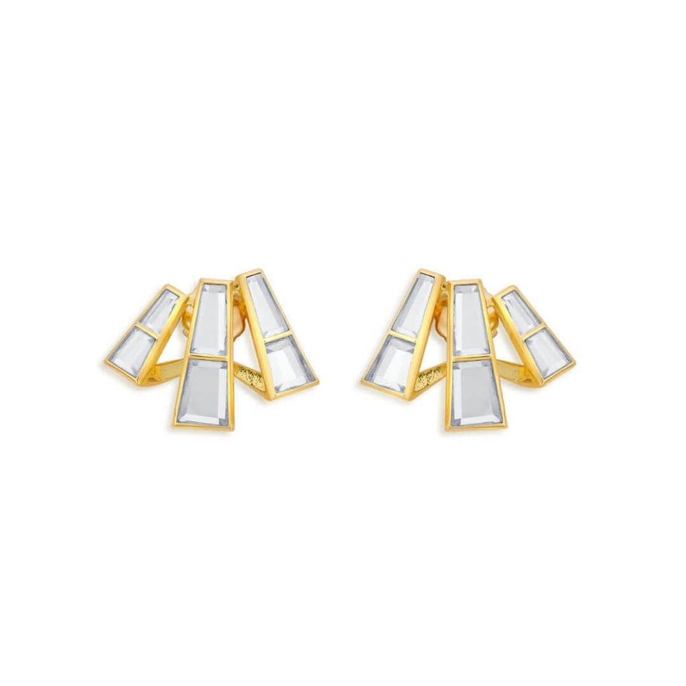 Three Pillars Stud Earrings - Isharya | Modern Indian Jewelry