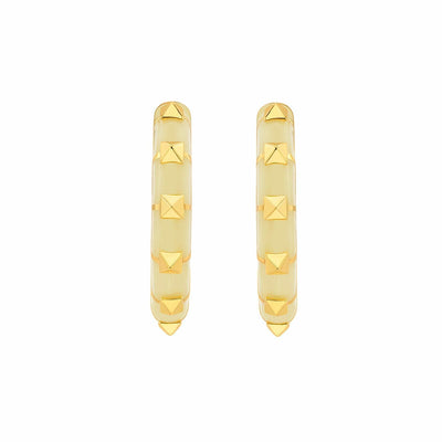 Walker White Resin Hoop Earrings - Isharya | Modern Indian Jewelry