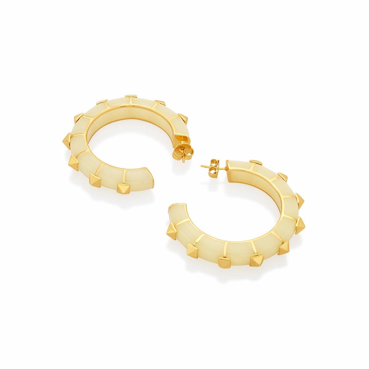Walker White Resin Hoop Earrings - Isharya | Modern Indian Jewelry