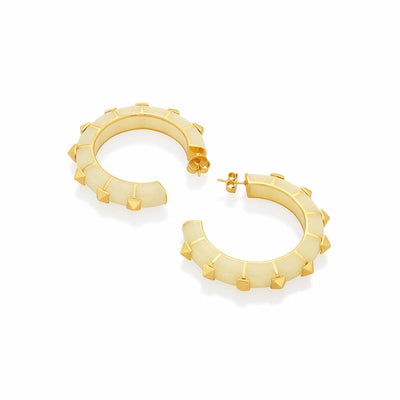 Walker White Resin Hoop Earrings - Isharya | Modern Indian Jewelry