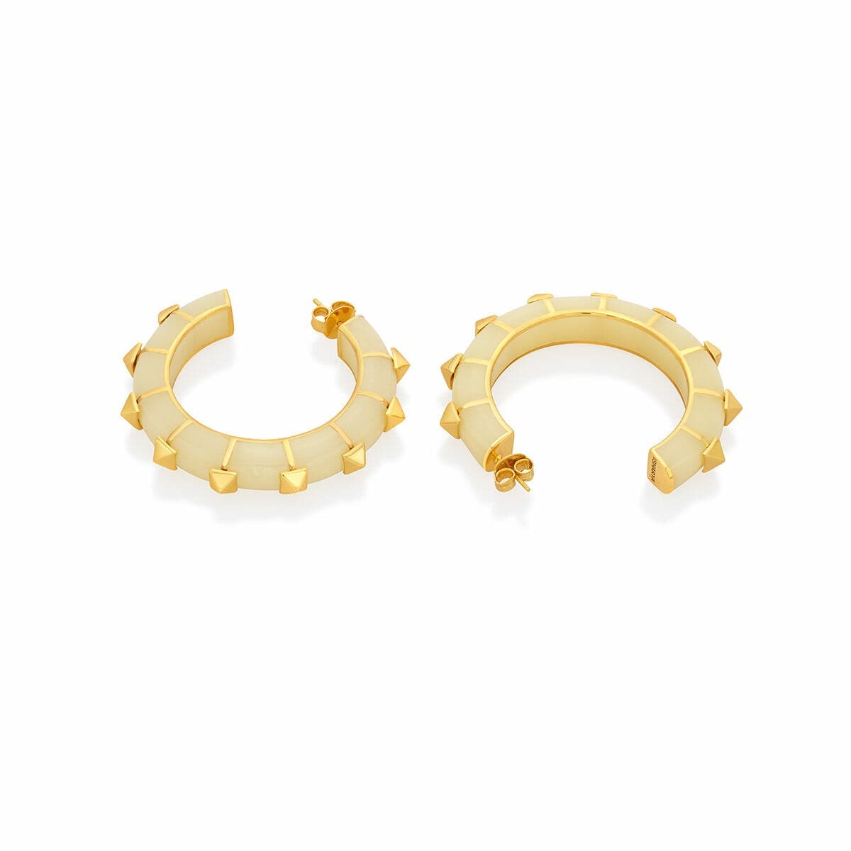 Walker White Resin Hoop Earrings - Isharya | Modern Indian Jewelry