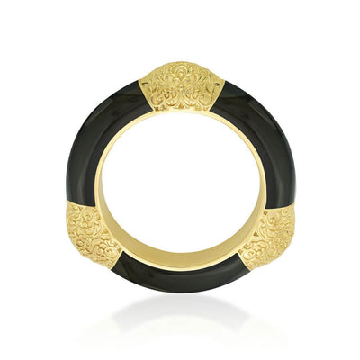 Borderless FIligree Shaded Bangle Black - Isharya | Modern Indian Jewelry