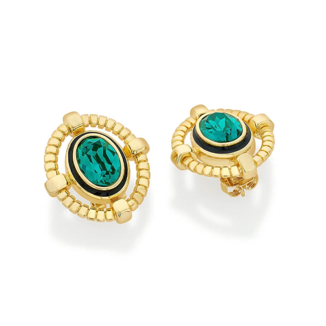 Burke Emerald Studs - Isharya | Modern Indian Jewelry