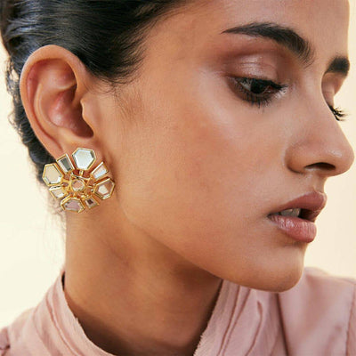 Deco Mirror Cluster Earirng - Isharya | Modern Indian Jewelry
