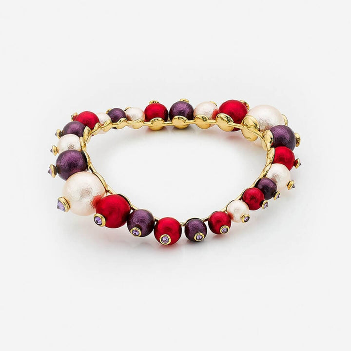 Empress Warrior Multi Color Pearl Swirl Bangle - Isharya | Modern Indian Jewelry