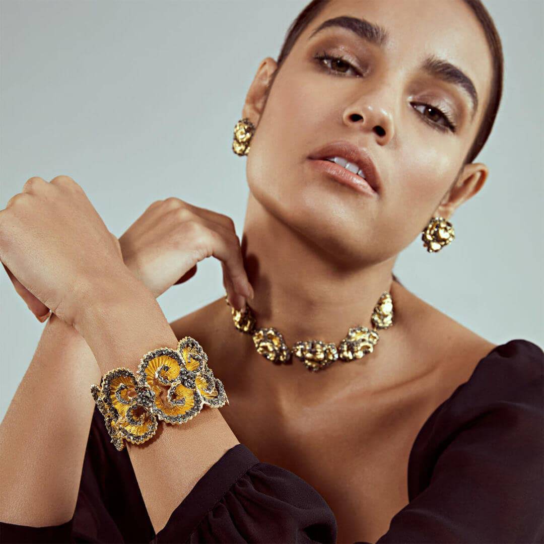 Fool's Gold Dragon Statement Cuff - Isharya | Modern Indian Jewelry