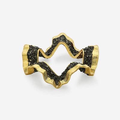 Fool's Gold Textured Wave Bangle - Isharya | Modern Indian Jewelry