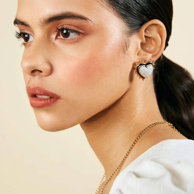 Heartful Duo Studs - Isharya | Modern Indian Jewelry
