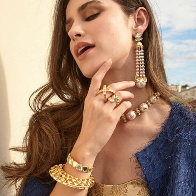 Inayat Mirror Statement Cuff - Isharya | Modern Indian Jewelry