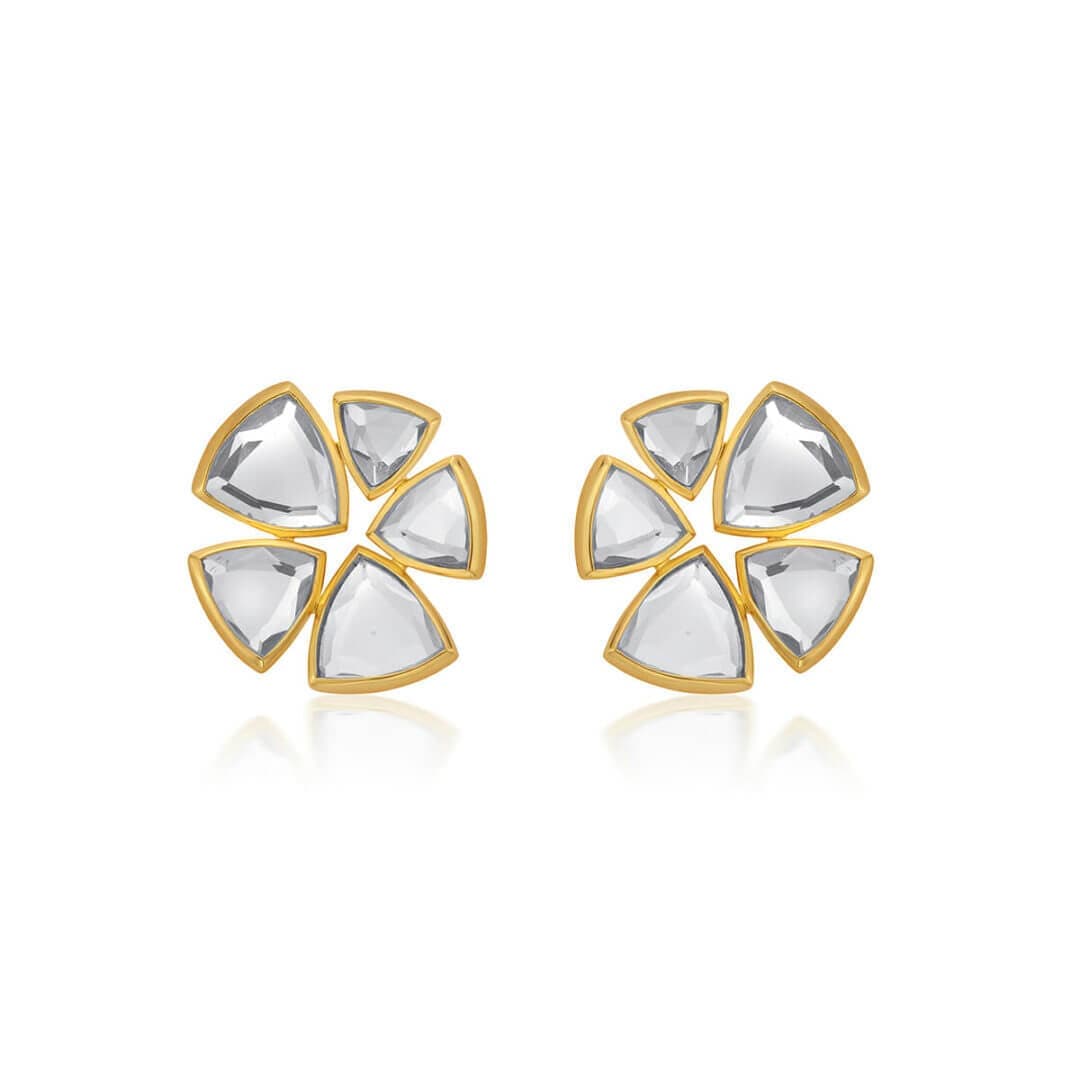 Inayat Statement Mirror Studs - Isharya | Modern Indian Jewelry