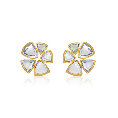 Inayat Statement Mirror Studs - Isharya | Modern Indian Jewelry