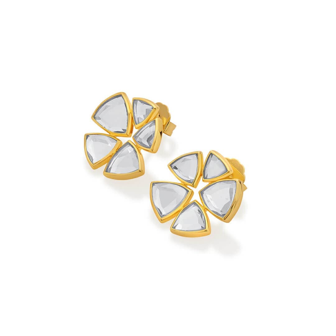 Inayat Statement Mirror Studs - Isharya | Modern Indian Jewelry