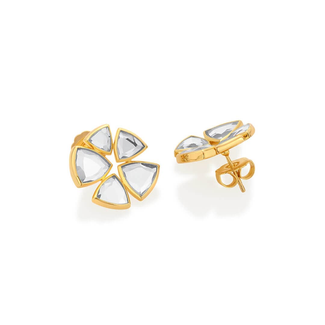 Inayat Statement Mirror Studs - Isharya | Modern Indian Jewelry