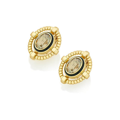 Malala Golden Shadow Crystal Studs - Isharya | Modern Indian Jewelry