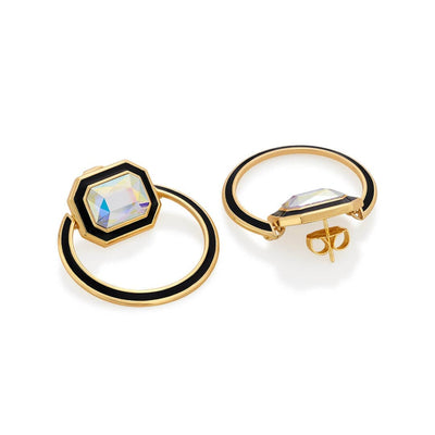 Meraki Black Enamel Studs - Isharya | Modern Indian Jewelry